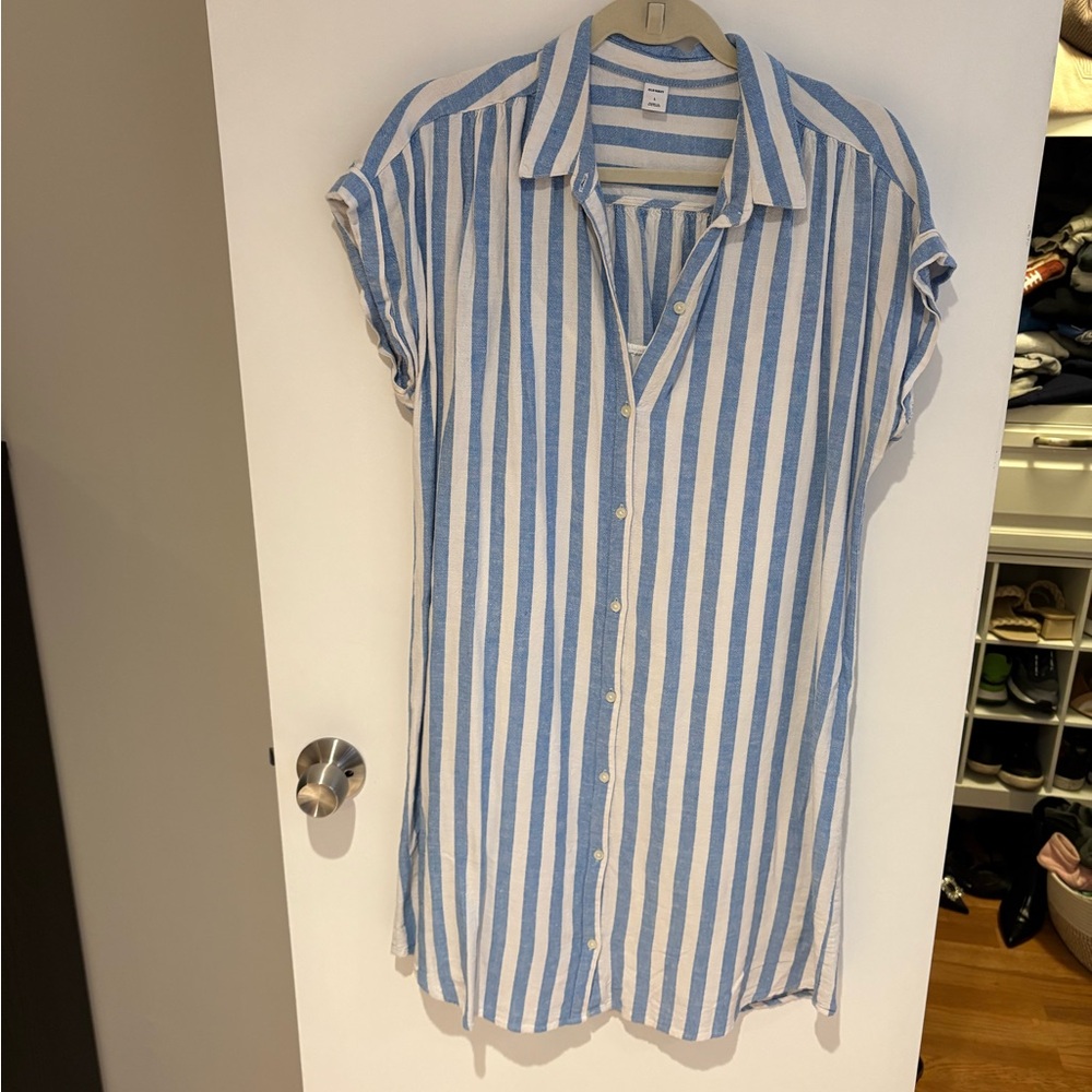 Old Navy Blue and White Striped Dress